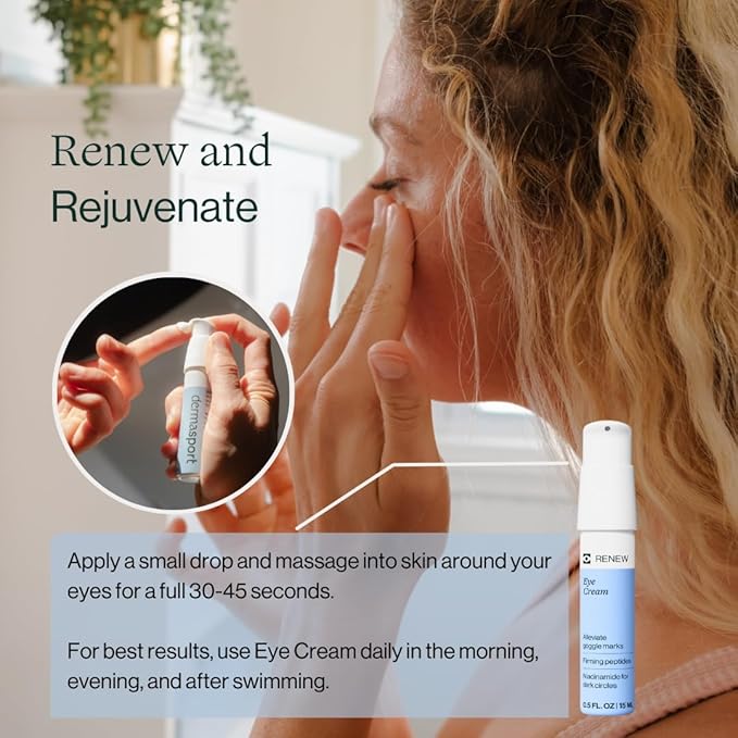 Dermasport Eye Cream for Athletes Moisturizer for Men & Women Fights Anti-Aging Wrinkles Dark Circles Under Eye Treatment Puffiness & Under Eye Bags Travel Size Eye Cream