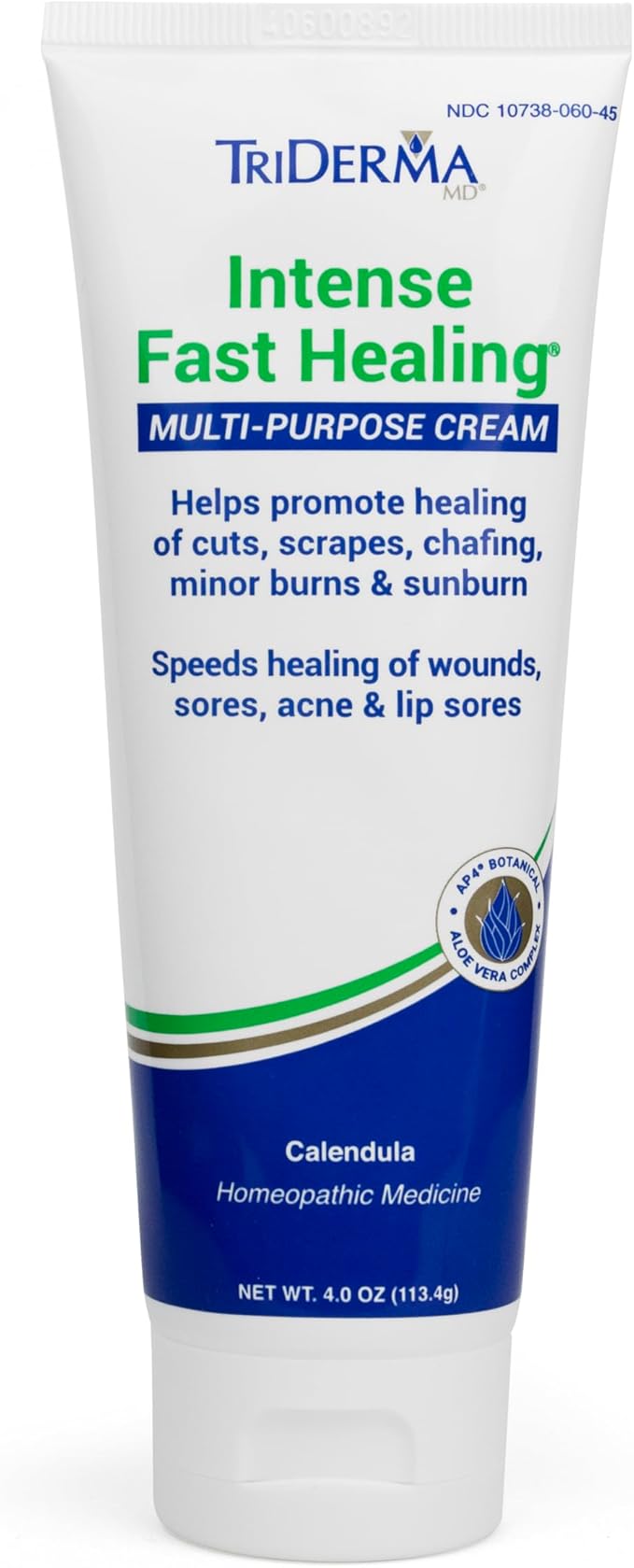 TriDerma Intense Fast Skin Healing Cream for Hard-to-Heal Skin Irritations, Sores, Rashes, Dry, Cracked Hands, Cuts, Chafing, Burns, Scrapes - First Aid Kit Essential - FSA Eligible - 4.0 oz Tube