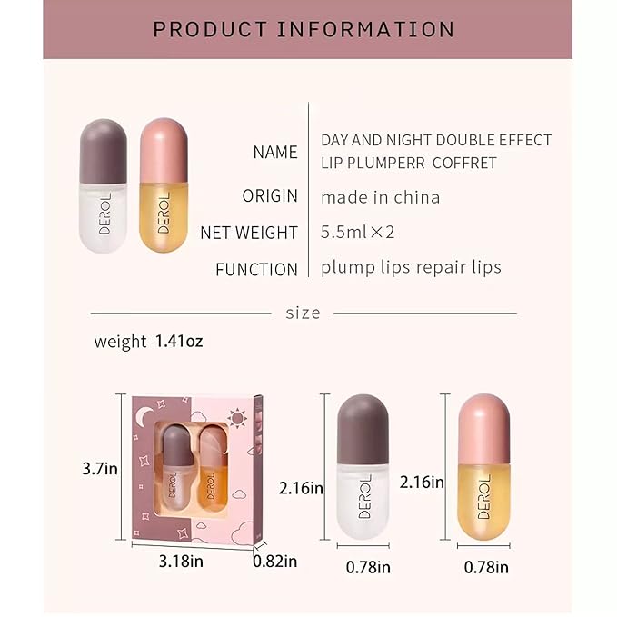 2 Pcs Lip Plumper, Natural Lip Night)