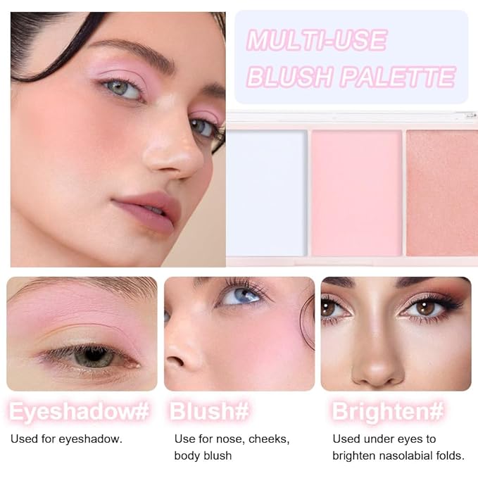 3 IN 1 Brown Nude Face Highlight Bronzer