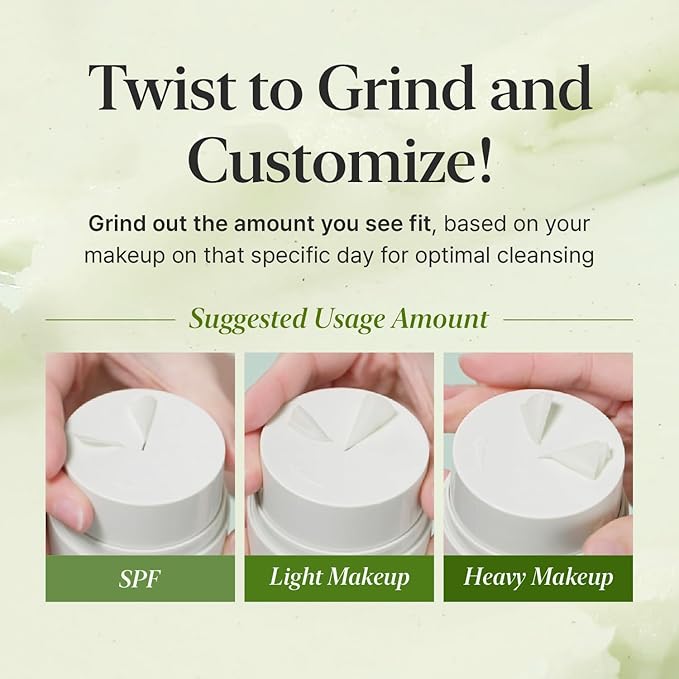 CKD Green Plum AHA·BHA Grinding Cleansing Oil Balm [Refill] - Sherbet Balm Cleanser for Makeup, Sebum & Blackhead Removal. Exfoliating with 4-Acid Complex for All types of Skin.1.75 fl oz