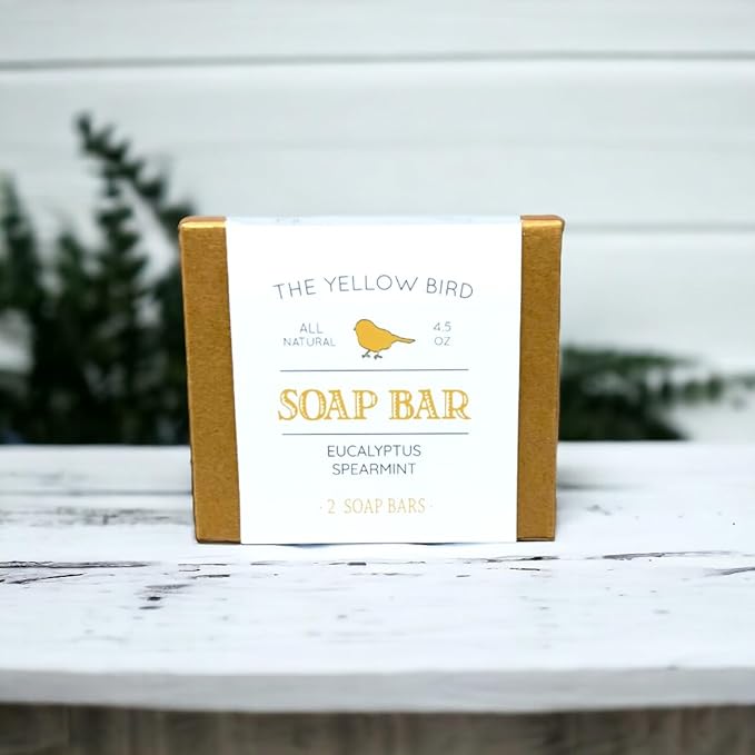 The Yellow Bird Natural Bar Soap (Eucalyptus Spearmint, 2 Bar Pack)