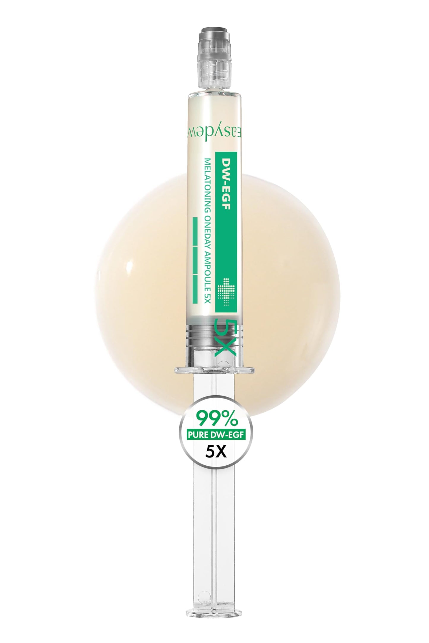 Easydew DW-EGF Melatoning Ampoule 5X - Hydrating Dark Spot Serum with Niacinamide & Glutathione for Uneven Patches - Fast Absorbing Day & Night Ampoule Korean Skin Care (Pump 0.27 fl oz, EGF 5X)