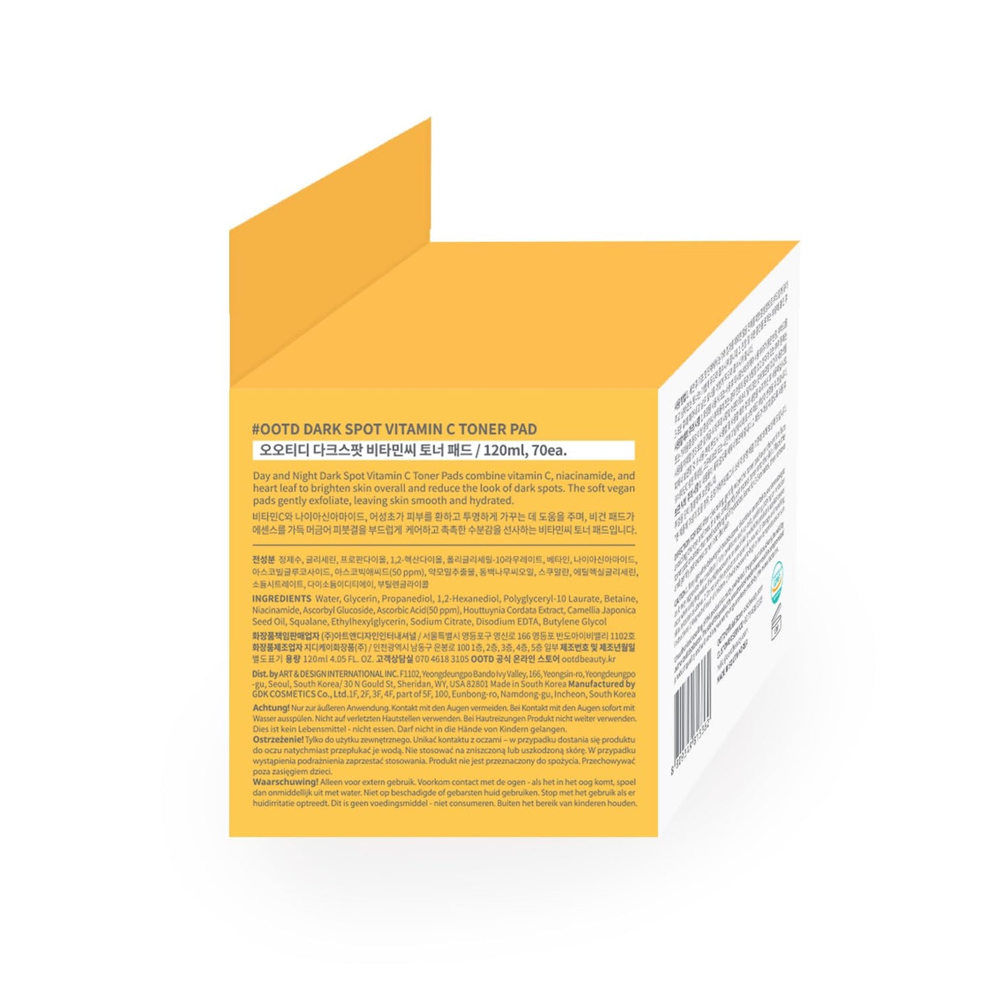 Boosting Toner Pads for Face Oily Skin Korean, #OOTD Vitamin C Niacinamide Heartleaf Hydrating Calming Redness, Vitamin C Toner Pad 70Pads 4.05oz 120ml