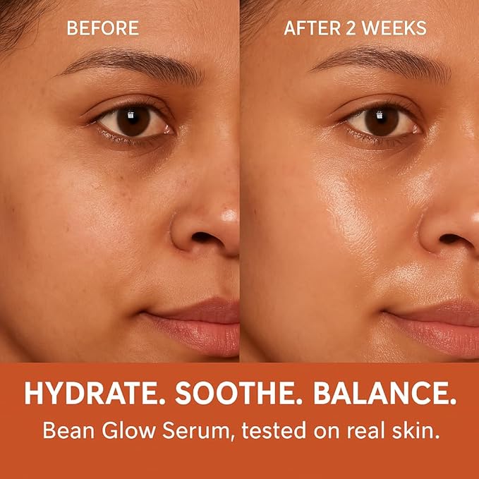 Bean Essence – Snail Mucin Serum Alternative for Glass Skin – Hydrating Glow Boost with Peptide-Like Firming – Deeper Moisture Than Hyaluronic Acid– Strengthens Skin Barrier – 1.01 fl.oz