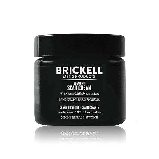 Brickell Men's Clearing Scar Cream for Men, Natural and Organic Scar Clearing Cream to Reduce the Appearance of Scars and Even Skin Pigmentation, 2 Ounces, Scented