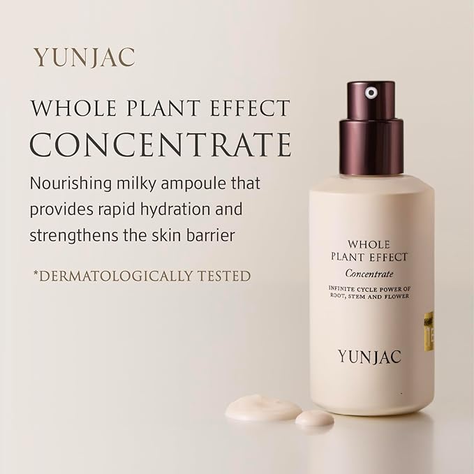 Whole Plant Effect Concentrate(1.35fl oz) - Instant Absorbing Milky texture serum, with squalane, ceramide, fermented ginseng root, for deep hydration, strengthen skin barrier, Korean skin care