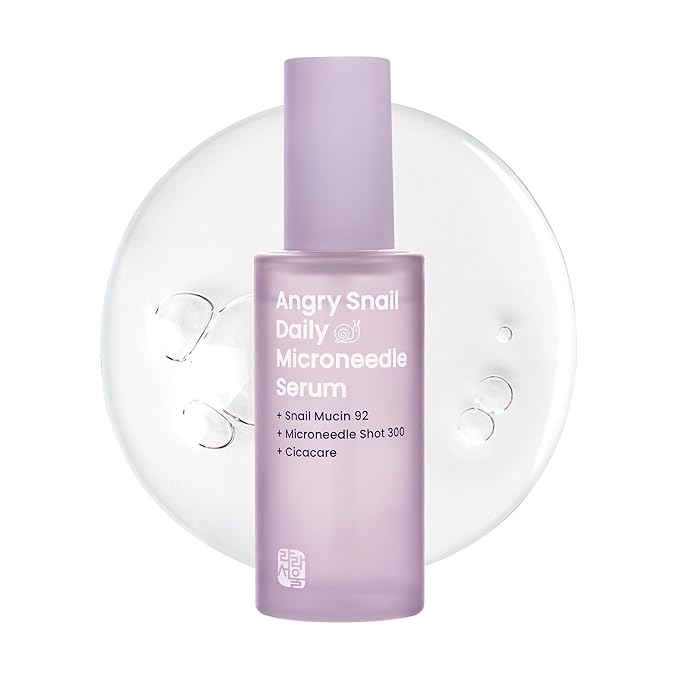 Angry Snail Mucin Serum 92%, Microneedling Shot 300, Cica care, 1.69 fl oz, 50ml, Hydrating serum