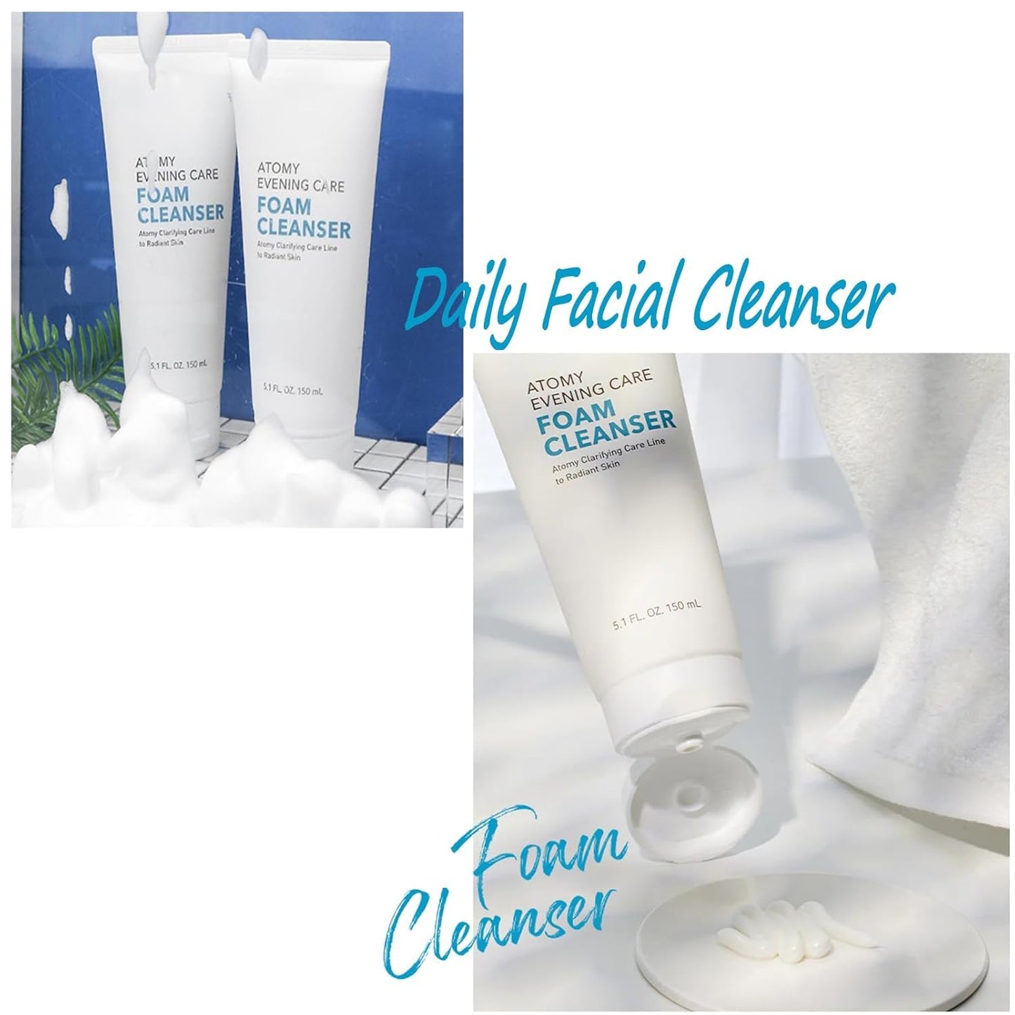 SUDIVA Evening Care Foam Cleanser 5.1 fl oz (150g) – Korean Daily Face Wash for Deep Cleansing, Gentle Skincare Routine