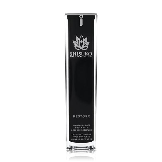 Shisuko Restore a luxurious emollient for complete hydration. Fine line eraser. Optimized for dry, normal and sensitive skin. Formulated with Vitamin E and Magnesium 1.35 oz