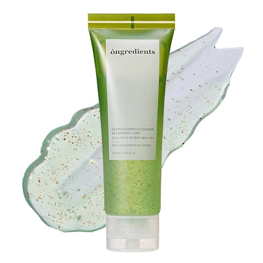 ONGREDIENTS Deep Foaming Cleanser | Daily Soothing Facial Cleanser | Salicylic Acid, Heartleaf, Hyaluronic Acid, Gentle Exfoliation Face Wash for Dry Skin | Vegan, Korean Skin Care 120ml / 4.05 fl Oz