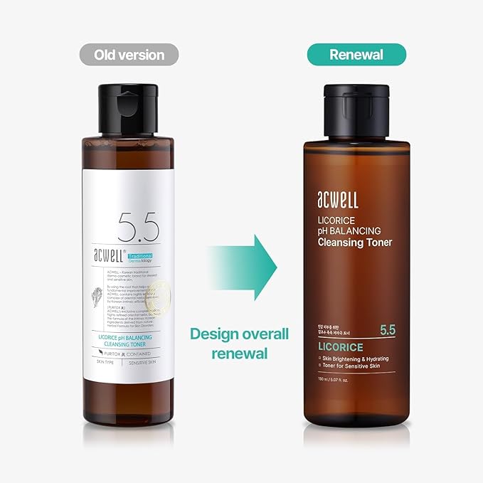 ACWELL Licorice pH Balancing Korean Toner for Cleansing - Alcohol-Free PH5.5 Hydrating Facial Astringent -Skin Clarifying & Hydration Boosting Toner, 5.1 fl.oz. 2 Pack