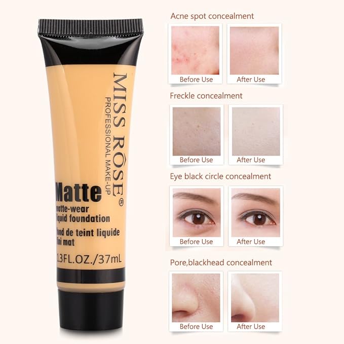 matte, Smooth Liquid Concealer Cream, Makeup Base Face Cream(#2) matte