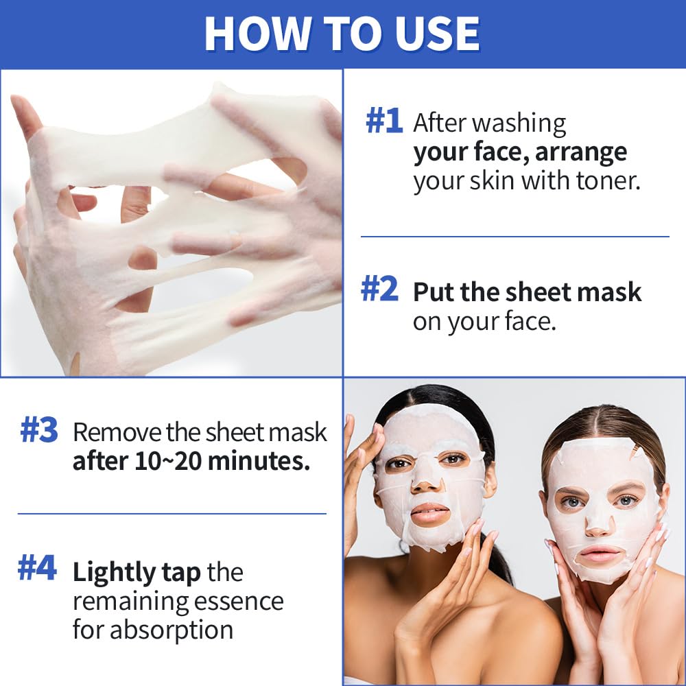 EUNYUL [PACK OF 16 Purity Facial Sheet Mask Pack 16 types Korean Skincare Hydrating & Nourishing & Natural Ingredients for All Skin Type