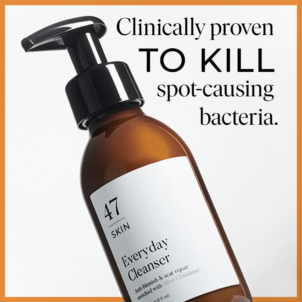 47 Skin | Daily Maintenance Skin Care Kit Bundle | Featuring Daily Moisturiser, Anti Blemish Serum and Everyday Cleanser | Contains Silver Chitoderm | Hydrating, Suitable for all Skin Types