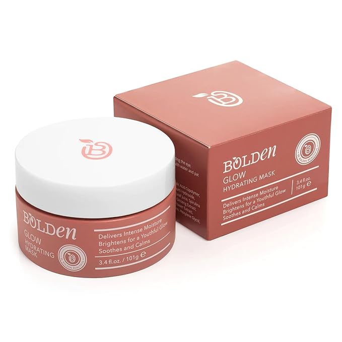 BOLDEN GLOW Hydrating Mask | Deep Moisturizing Facial Mask for Dry Skin | Gently Hydrating Hyaluronic Acid Moisturizer | Non-Comedogenic | 3.4 Fl Oz