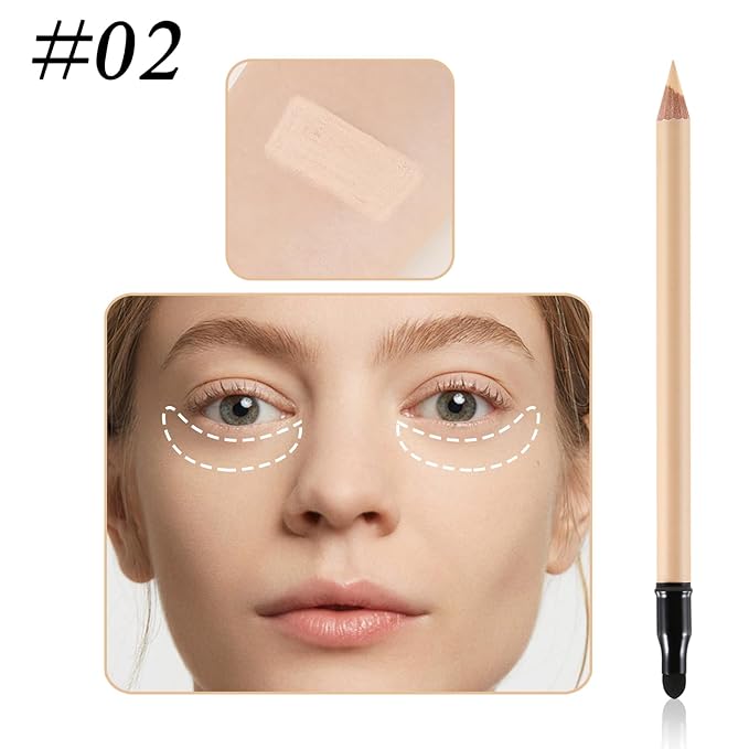 Concealer Pencil with Sharpner,Full Coverage,Waterproof Under Eye Concealer Stick