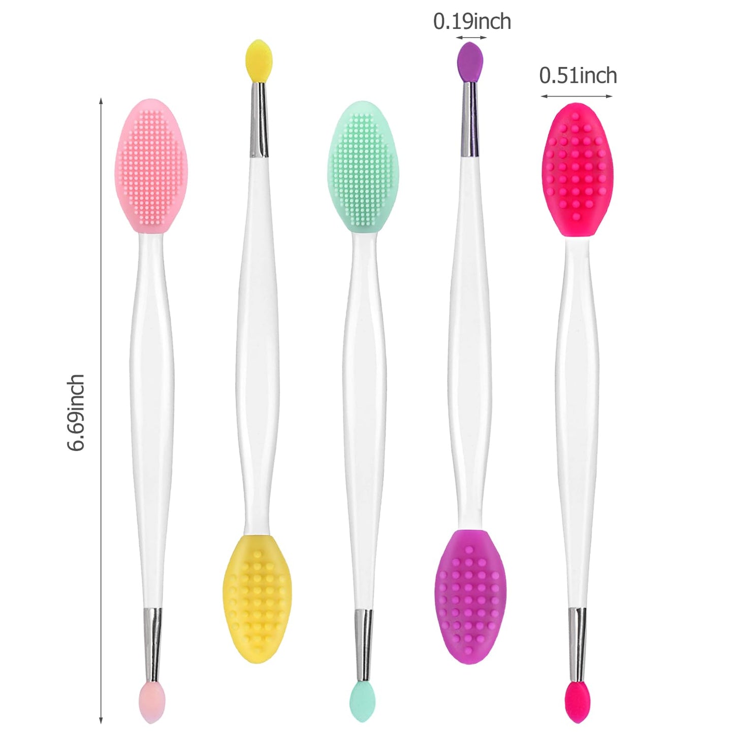 3 in 1 Lip Scrub Brush,Lip Applicators and Facial Pore Cleansing Brush,Silicone Lip Mask Applicator for Lip Lightening,Makeup Skincare Removal,Exfoliating Dark Lips,Remove Blackheads