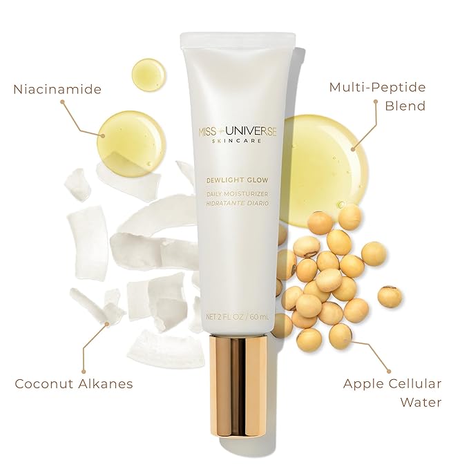 Dewlight Glow Moisturizer Face Cream 60 mL, Plumping Anti-Aging Hydrating Face Moisturizer for Women and Men, Facial Skin Care Product with Hyaluronic Acid and Niacinamide