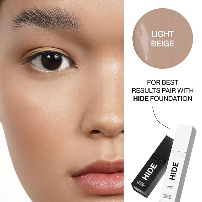 HIDE PREMIUM Liquid Foundation, Multi-Use Waterproof Foundation, Medium/Full 1 fl oz
