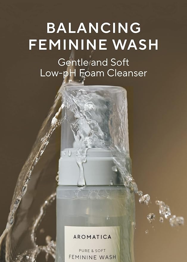 AROMATICA Pure & Soft Feminine Wash Chamomile & Tea Tree (Soft Foam Type) 5.7 fl. oz / 170 ml - Gentle and Soothing Intimate Herbal Feminine Wash - pH-Balanced, Calming, Vegan, Cruelty Free
