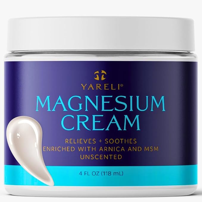 Magnesium Cream for Pain & Sleep Support - Topical Lotion with Arnica, MSM for Leg Cramps, Muscle Tension, Evening Leg Relaxation - Safe for Adults (4 Fl Oz (Pack of 1), Unscented)