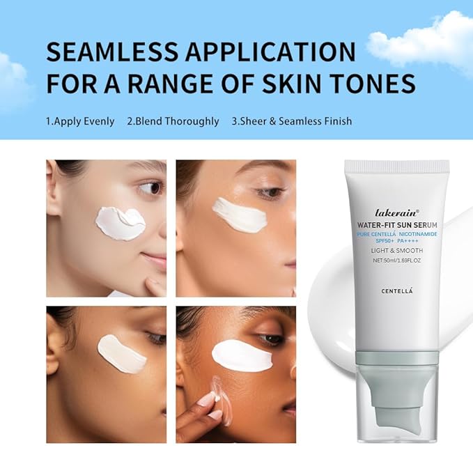 Centella Sunscreen SPF 50 PA++++, Hyalu Cica Water-Fit Sun Serum, Lightweight Sunscreen with Centella Asiatica, Hydrating & Non-Greasy Sun Protection for Sensitive Skin, Reef-Safe & Fast-Absorbing