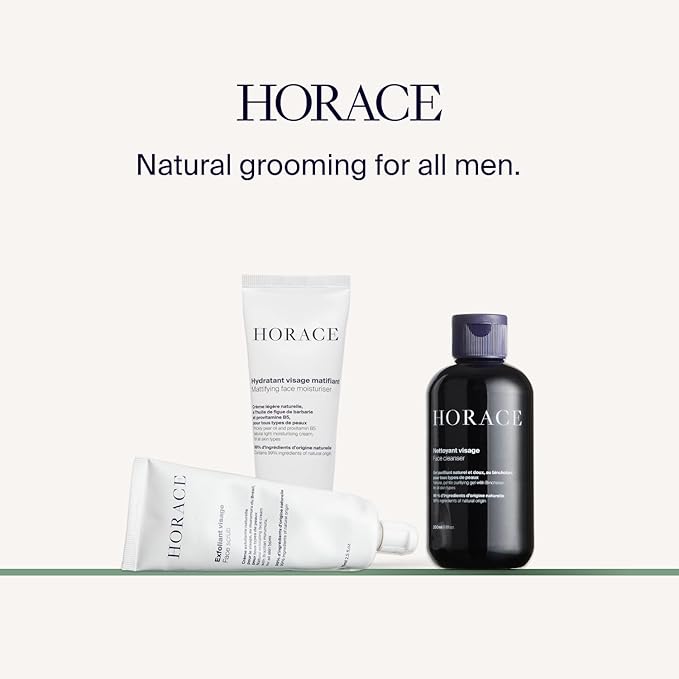 HORACE Gift Set with Purifying Face Cleanser, Gentle Face Scrub, and Mattifying Face Moisturizer - Skincare Set for Cleansing and Hydrating