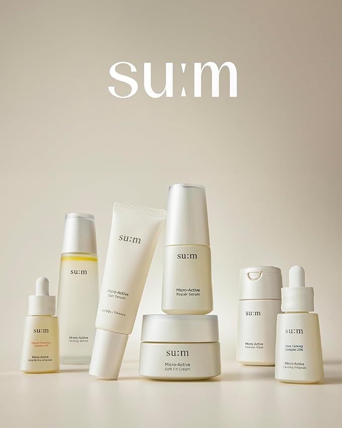 SU:M Micro-Active Toning Ampoule (0.5 fl oz) - High Potency Serum for Immediate and Firming, All Skin Types, Korean Skin Care. Pure Vitamin C & E, Niacinamide.