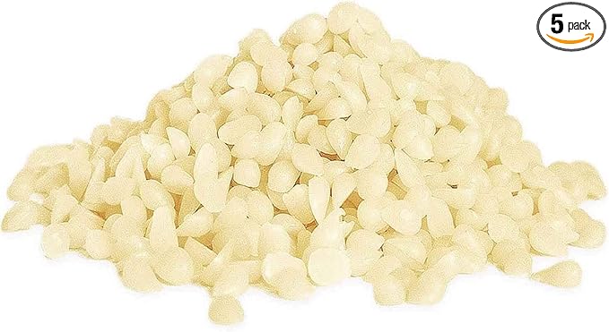 5-lb Pure White Beeswax pellets - for Candles in All Shapes and Sizes, Beeswax Balm, Lip Balm, soap Making Supplies,Craft Projects DIY (80 oz).