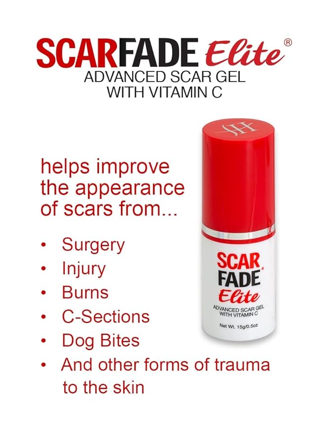Elite Advanced Scar Treatment, Scar Removal, Scar Therapy, Scar Prevention, Anti Scar Gel with Silicone & Vitamin C -15g