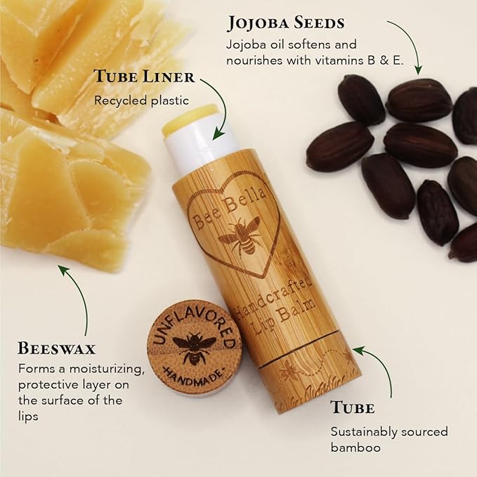 Bee Bella Lip Balm, Unscented (Unflavored), Organic
