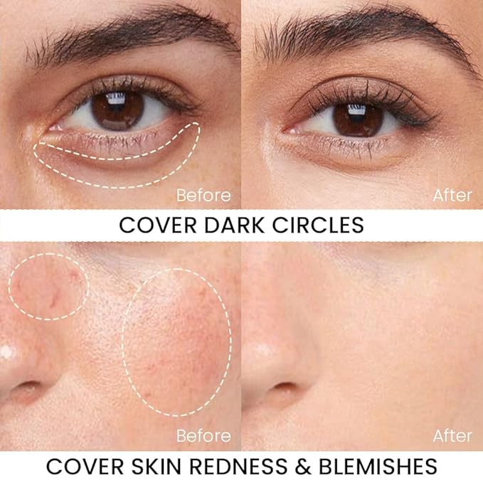 Kaely 2Pack Dual-Ended Concealer Stick,Acne Dark Spot Corrector Brightener Waterproof,01+02