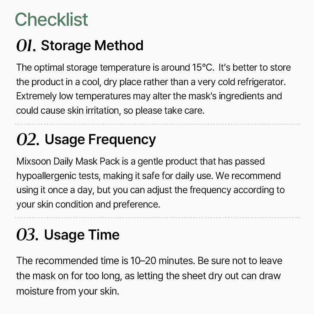 mixsoon Daily Mask Weekly Care Set 1Pack 7ea Soft Sheets Mask Pack Korea Glass Skin Care