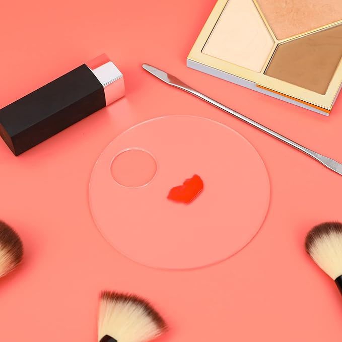 2PCS Acrylic Cosmetic Palette with 2PCS Spatula Tool,Makeup Mixing
