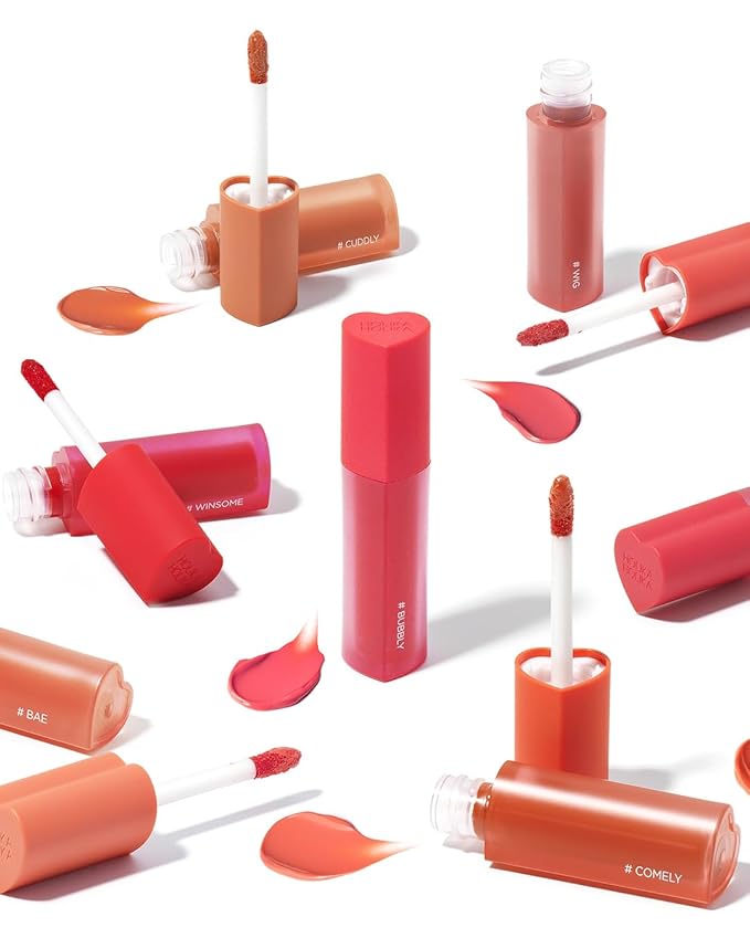 HOLIKA HOLIKA Heart Crush Glow Lip Tint Air – Korean Lip Tint with High Shine Juicy Fruit Jam Colors Lip Stain – Hydrolyzed Collagen & Vitamin C (04 BUBBLY)