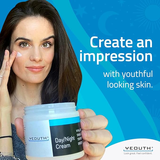 YEOUTH Day Night Face Moisturizer with Hyaluronic Acid, Snail Mucin Cream and Copper Tripeptide, Hydrating Fragrance Free Moisturizer, Face Cream for Women and Men 4oz
