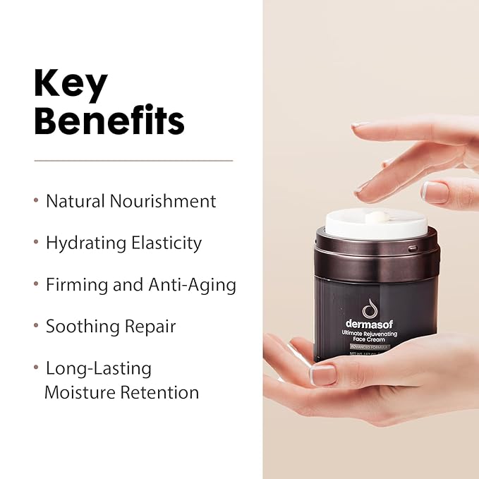 Ultimate Rejuvenating Moisturizer Face Cream with Hyaluronic Acid & Bakuchiol, Anti Aging, Anti Wrinkle, Antioxidant, Anti Glycation,Firming and Elasticity, Barrier Repair, 1.67 Fl Oz