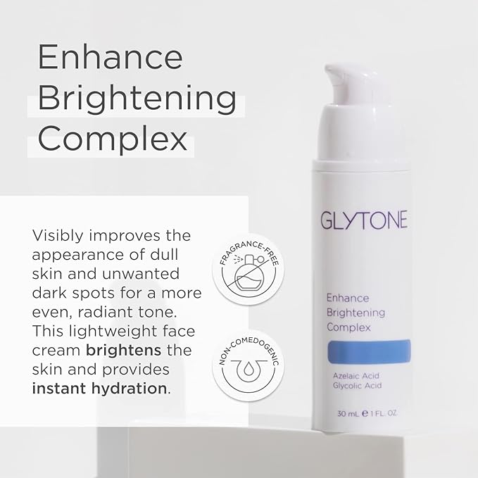 Glytone Enhance Brightening Complex - With 12% Azelaic Acid, 3% Glycolic Acid - Brightens Skin & Reduces Dark Spots - Non-Comedogenic - 1 fl. oz.