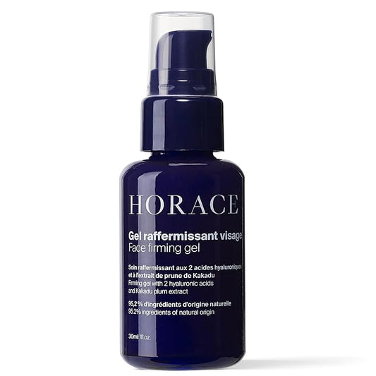 HORACE Face Firming Gel for Men – Lightweight Anti-Aging Gel Reduces Fine Lines & Wrinkles – 95% Organic & Natural Ingredients – No Silicones or Mineral Oils – For All Skin Types – Amber Scent – 30 ml