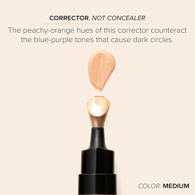 DRMTLGY Luminous Eye Corrector SPF 41, Under Eye Color Corrector for Dark Circles, Anti-Aging Tinted Eye Cream, Hydrating Eye Serum with Peach Undertone, Medium