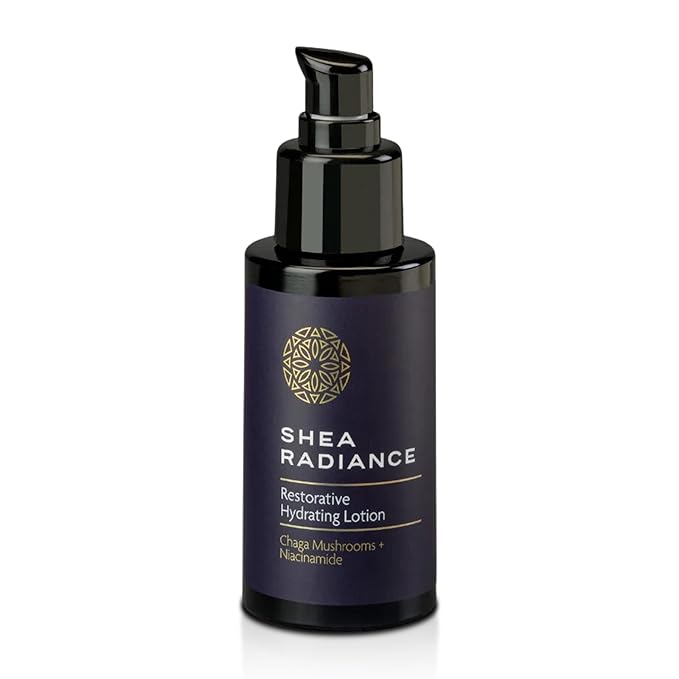 Shea Radiance Restorative Hydrating Face Lotion with Chaga Mushroom, Niacinamide & Watermelon Seed Oil – Lightweight, Unscented Vegan Moisturizer for Dry, Sensitive Skin – Non-Greasy – 8 oz