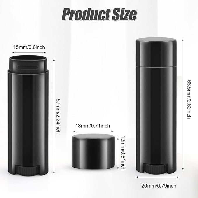 40 PCS 4.5g Oval Lip Balm (Black)