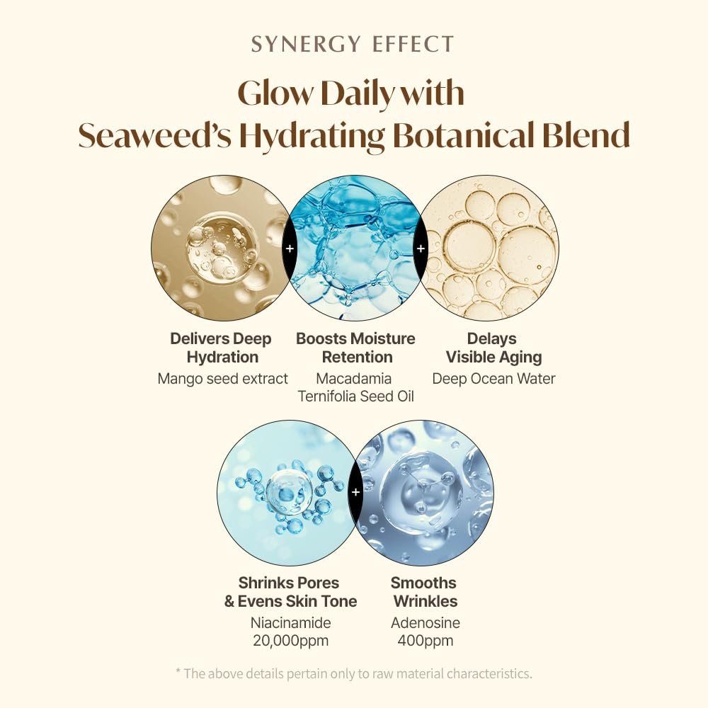 ONUL31° Fucoidan Glow Rich Cream—Daily Face Moisturizer with Niacinamide & Plant-based ingredients for Dry Sensitive Skin | Korean Skincare 1.69 fl. Oz