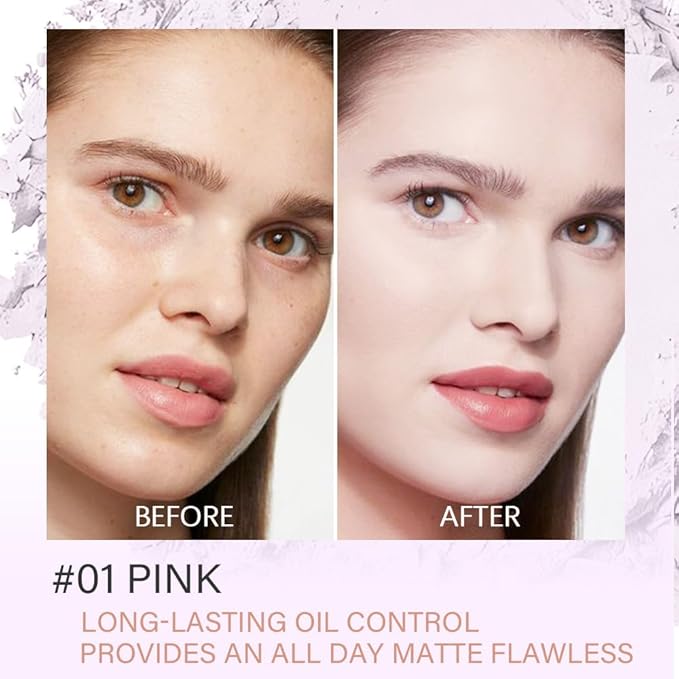 Face Oil Control Pressed Setting Powder-Clarifying Finishing Powder,Waterproof All-Day Use