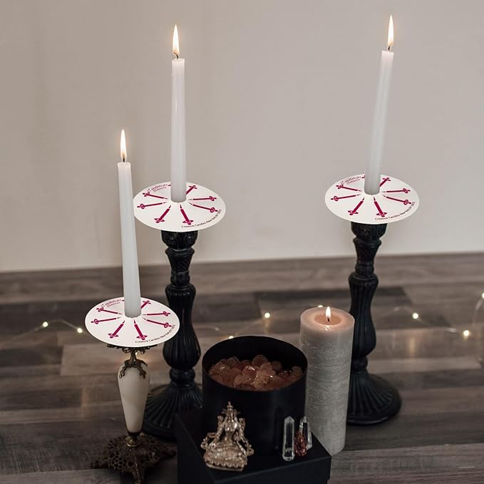 400 Pack White Taper Candles with Drip Guards & Paper Holders - 5 Inch Odorless Religious Candles for Church Prayers, Sabbath Ceremonies, & Home Decorations…