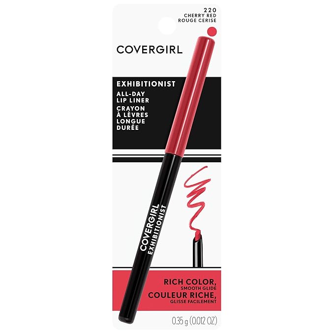 COVERGIRL - Exhibitionist All-Day Lip Liner, Retractable Tip, Easy application, Smudge, Transfer, Mask - Proof, 100% Cruelty-Free (Pack of 2)