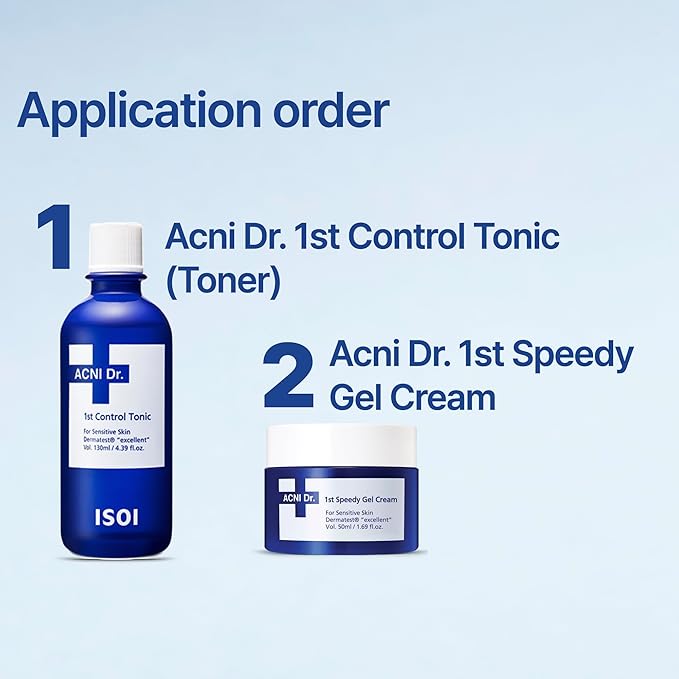ISOI ACNI Dr. 1st Control Toner, Plant-Based Soothing Formula for Oily & Sensitive Skin, Total Sebum Care & Refreshing Hydration with Cooling Effect, Korean Skin Care (4.39 fl.oz/130ml)