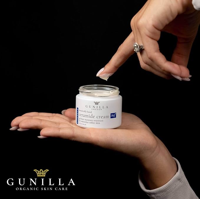 GUNILLA Ceramide Cream A17-24-Hour Moisturizer - Plump, Soften. 17 Actives & Herbals. Plant-Based. No Added Fragrance. Vegan. (2 oz)