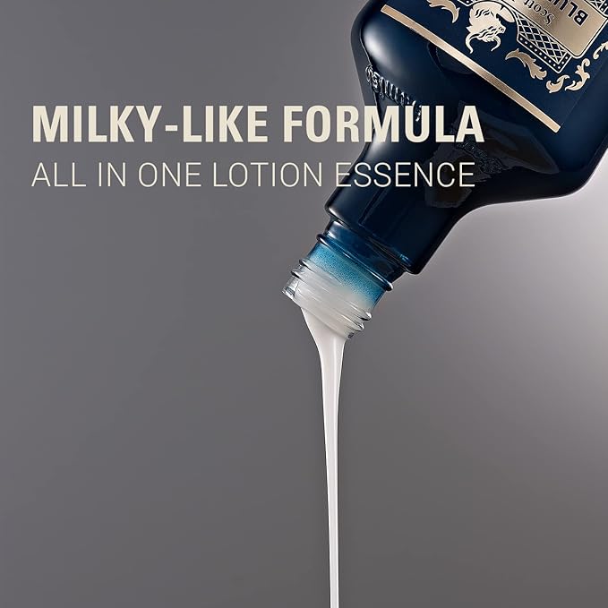 Scott Hamish Blue Blended Lotion Essence – Men Anti Aging Face Moisturizer with Hyaluronic Acid & Amino Acid – Anti Wrinkle Face Emulsion to Restore Vitality & Firmness, 6.09 fl.oz.